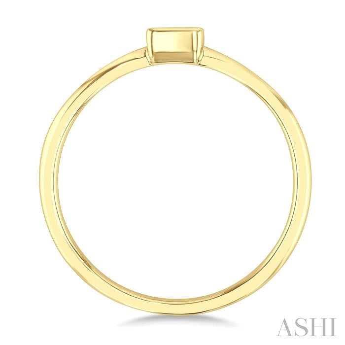 Princess Shape Bezel Set Petite Diamond Fashion Ring