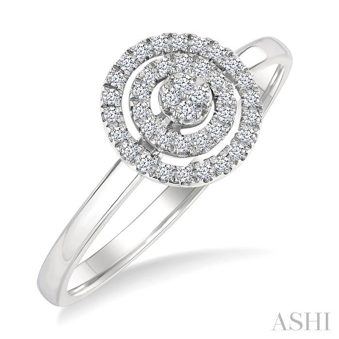 Round Shape Petite Halo Diamond Fashion Ring