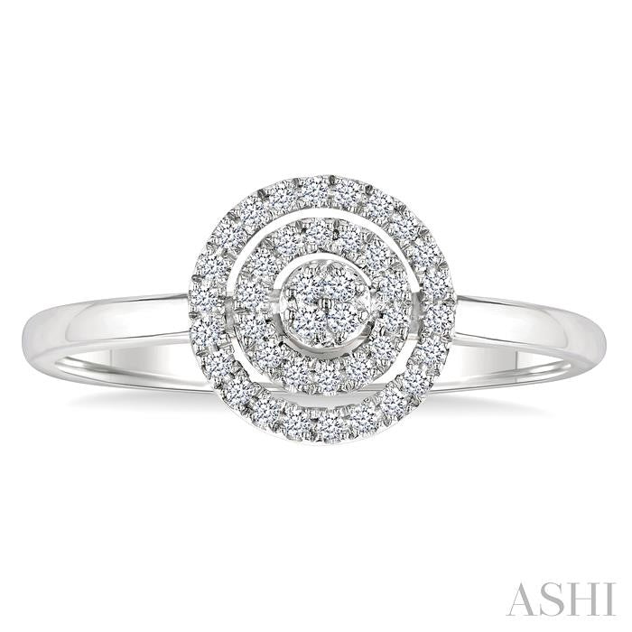 Round Shape Petite Halo Diamond Fashion Ring