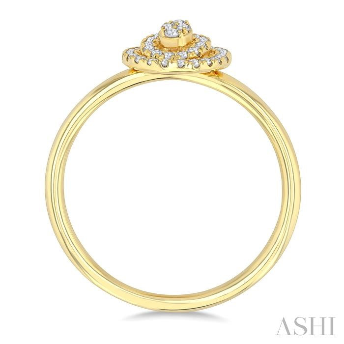 Oval Shape Petite Halo Diamond Fashion Ring