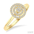 Round Shape Petite Halo Diamond Fashion Ring