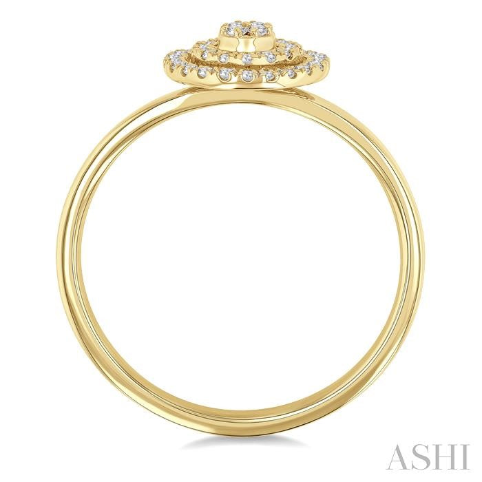 Round Shape Petite Halo Diamond Fashion Ring