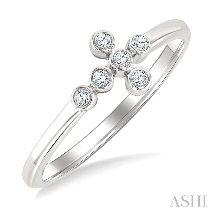 Bezel Cross Petite Diamond Fashion Ring