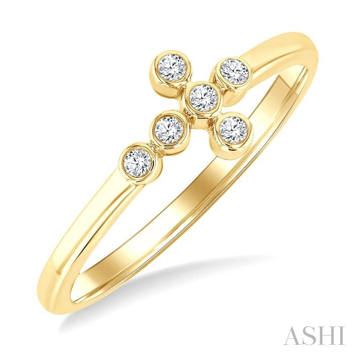 Bezel Cross Petite Diamond Fashion Ring