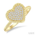 Pave-Set Heart Shape Rope Diamond Fashion Ring