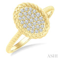 Pave-Set Oval Shape Rope Diamond Fashion Ring