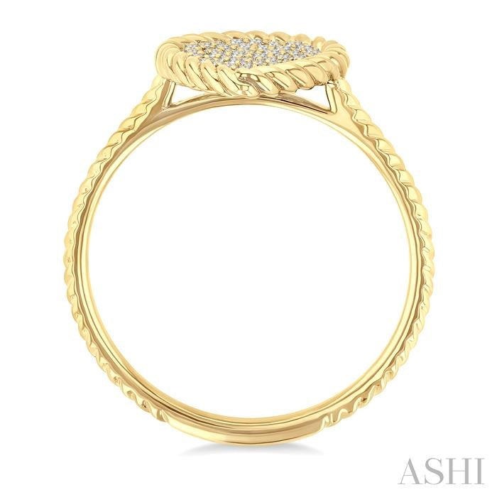 Pave-Set Pear Shape Rope Diamond Fashion Ring