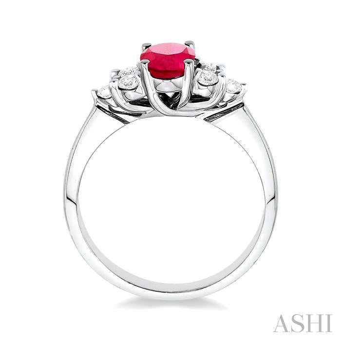 Oval Shape Gemstone & Diamond Ring