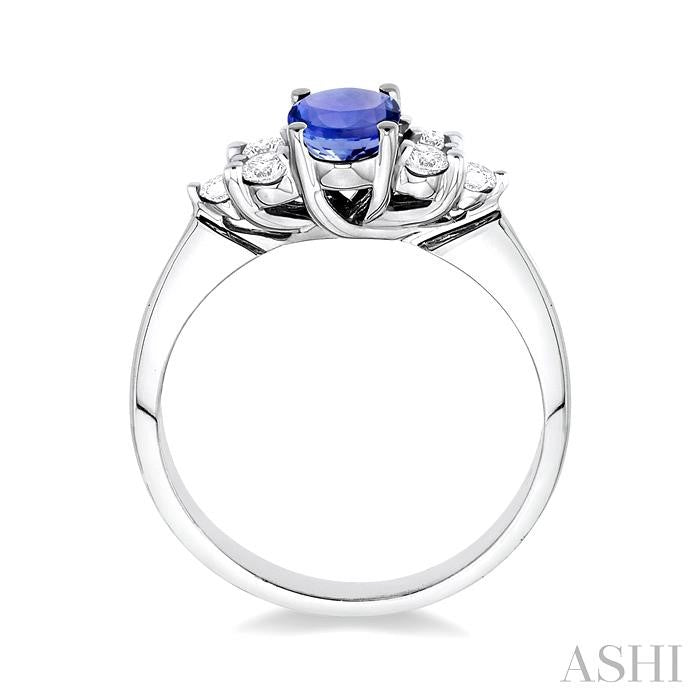 Oval Shape Gemstone & Diamond Ring