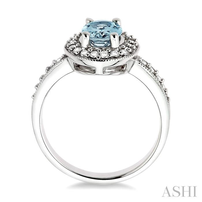 Oval Shape Gemstone & Halo Diamond Ring