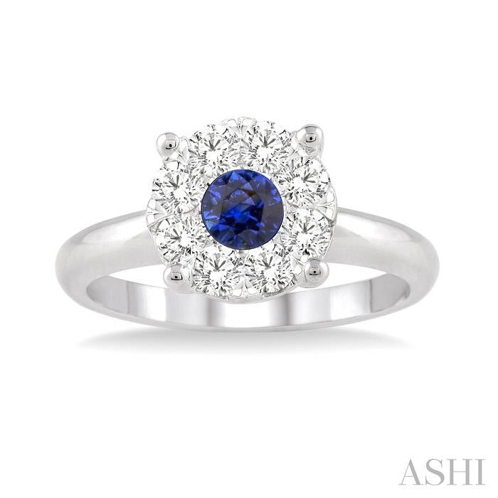 Round Shape Lovebright Gemstone & Diamond Ring