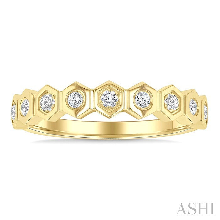 Stackable Hexagon Shape Diamond Fashion Ring