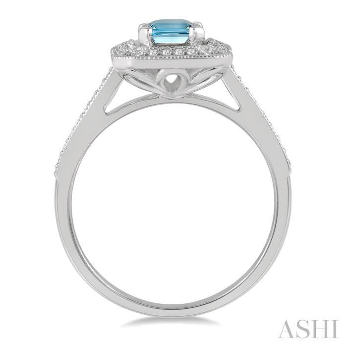 Emerald Shape Gemstone & Diamond Ring