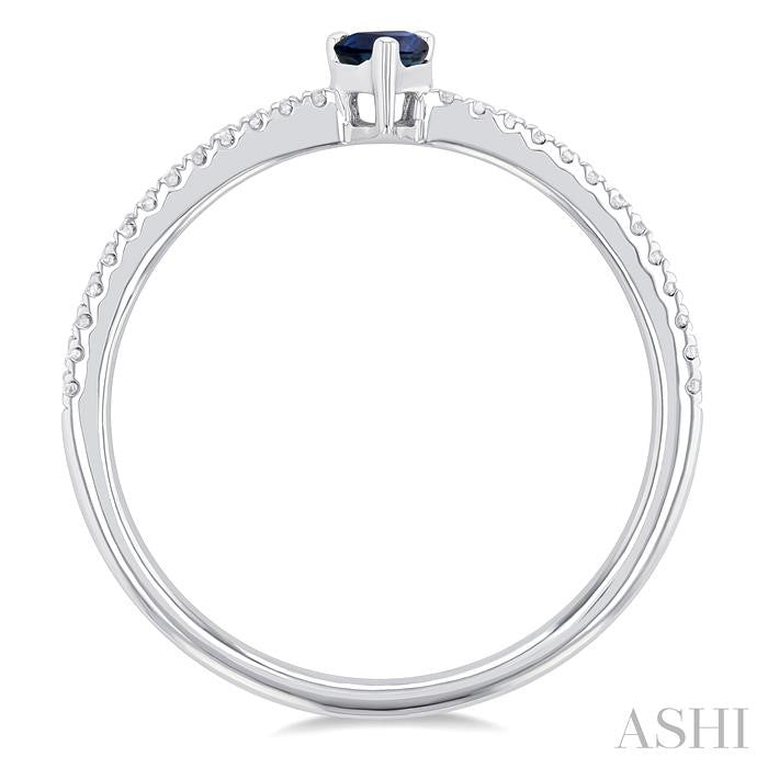 Pear Shape Gemstone & Petite Diamond Fashion Ring