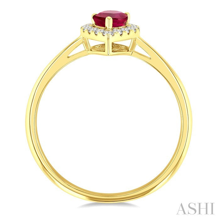 Pear Shape Gemstone & Halo Diamond Ring