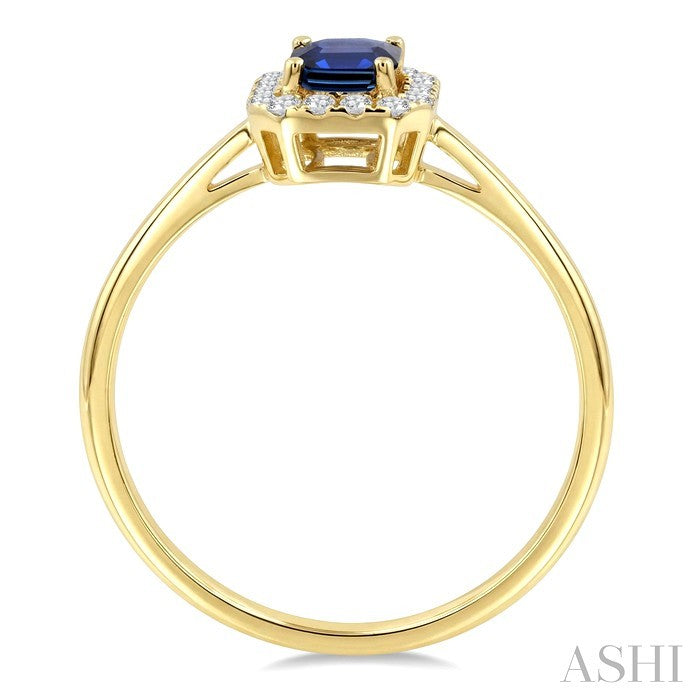 Emerald Shape Gemstone & Halo Diamond Ring