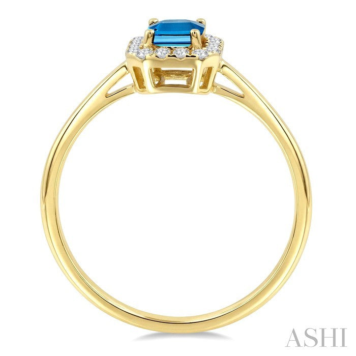 Emerald Shape Gemstone & Halo Diamond Ring