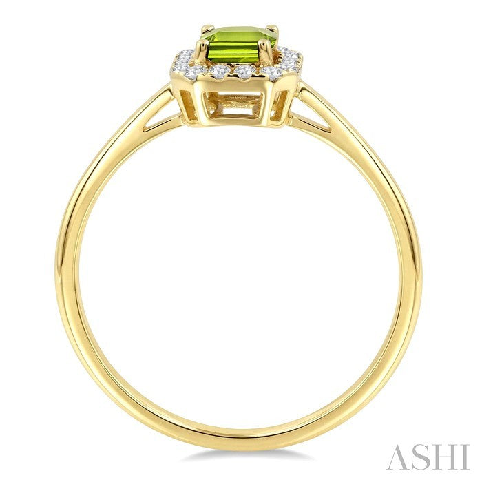 Emerald Shape Gemstone & Halo Diamond Ring