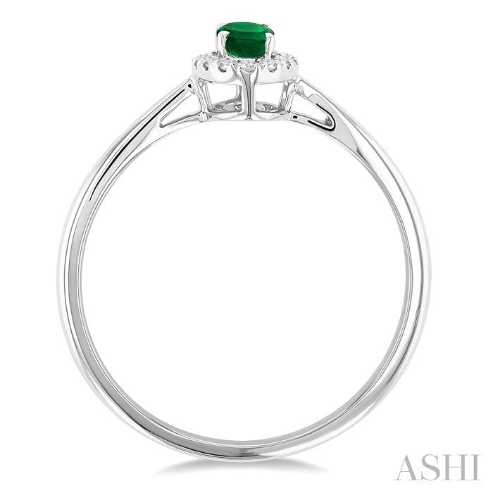 Oval Shape Gemstone & Halo Diamond Ring