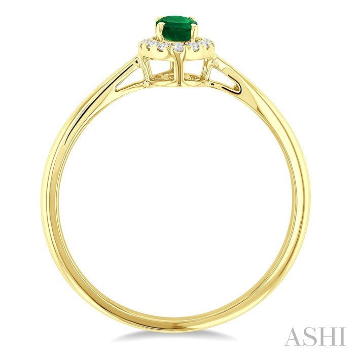 Oval Shape Gemstone & Halo Diamond Ring
