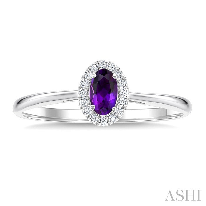 Oval Shape Gemstone & Halo Diamond Ring