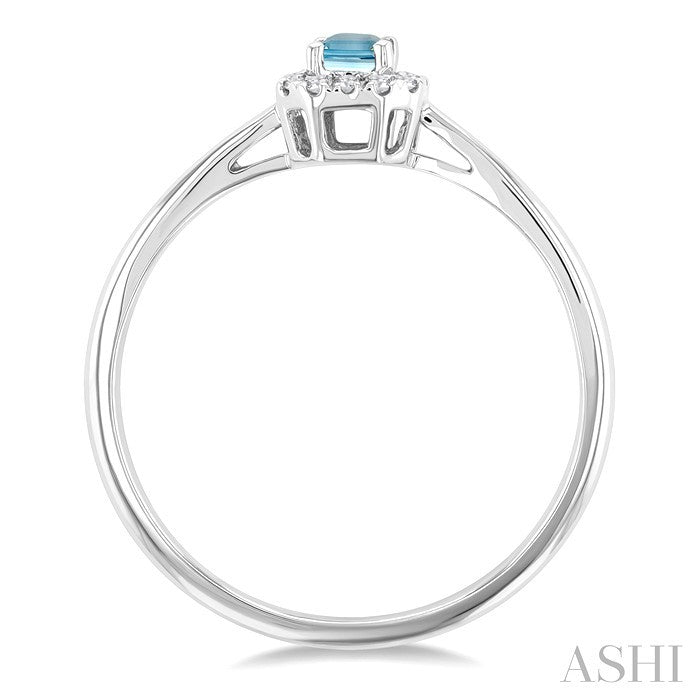 Emerald Shape Gemstone & Halo Diamond Ring