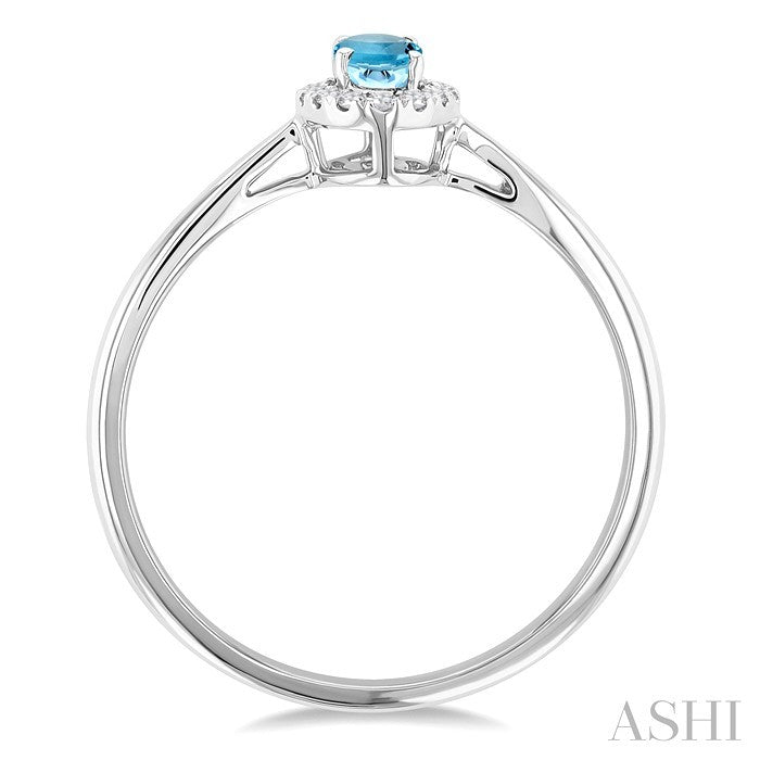 Oval Shape Gemstone & Halo Diamond Ring