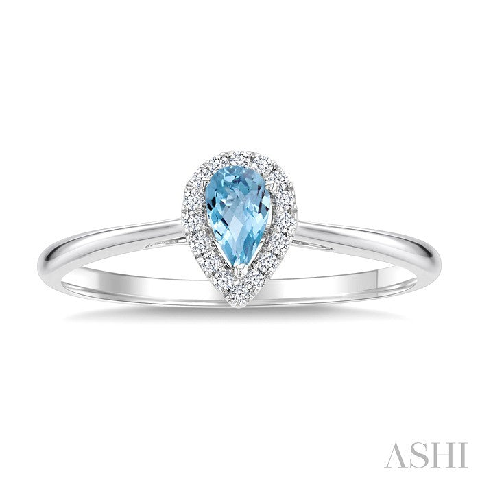 Pear Shape Gemstone & Halo Diamond Ring