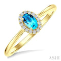 Oval Shape Gemstone & Halo Diamond Ring