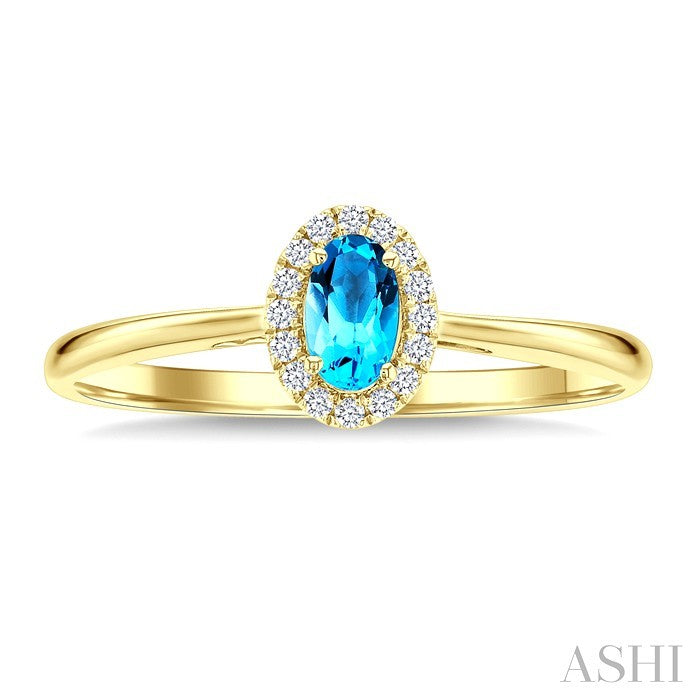 Oval Shape Gemstone & Halo Diamond Ring