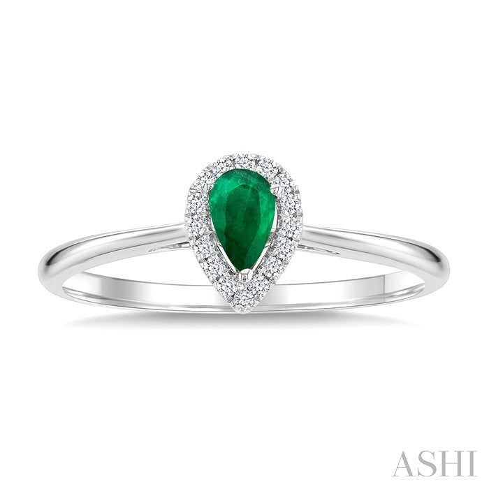 Pear Shape Gemstone & Halo Diamond Ring