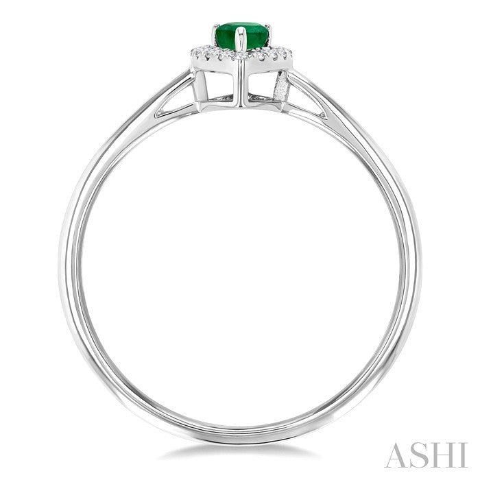 Pear Shape Gemstone & Halo Diamond Ring