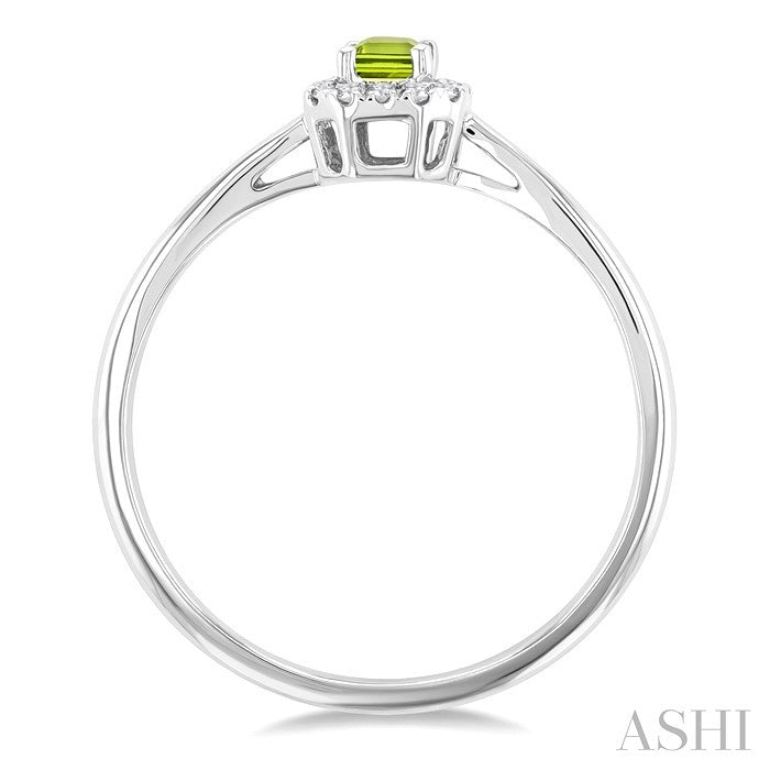 Emerald Shape Gemstone & Halo Diamond Ring