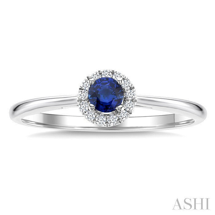 Round Shape Gemstone & Halo Diamond Ring