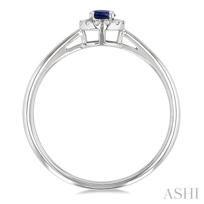 Round Shape Gemstone & Halo Diamond Ring