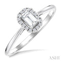Emerald Shape Gemstone & Halo Diamond Ring
