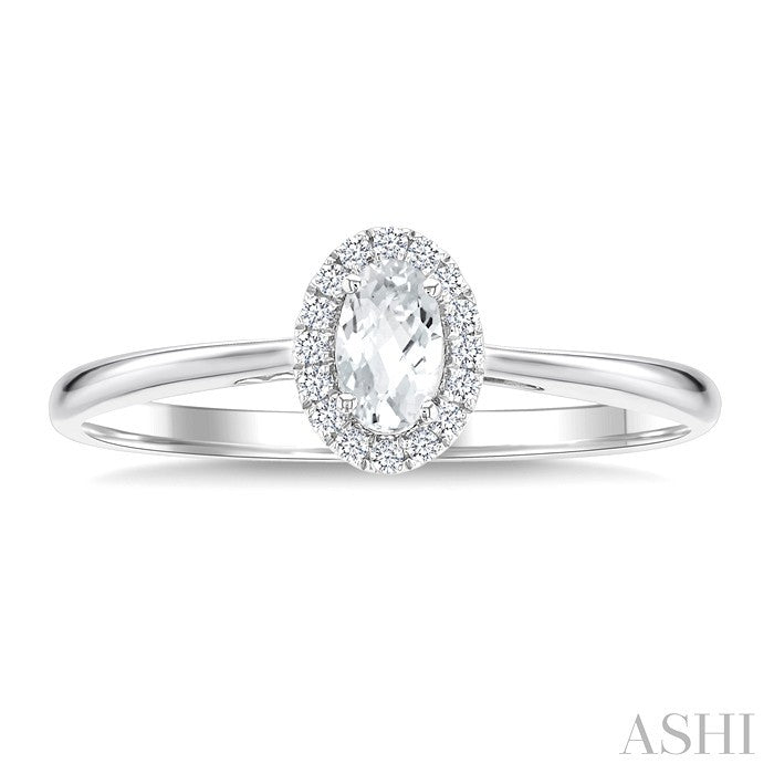 Oval Shape Gemstone & Halo Diamond Ring