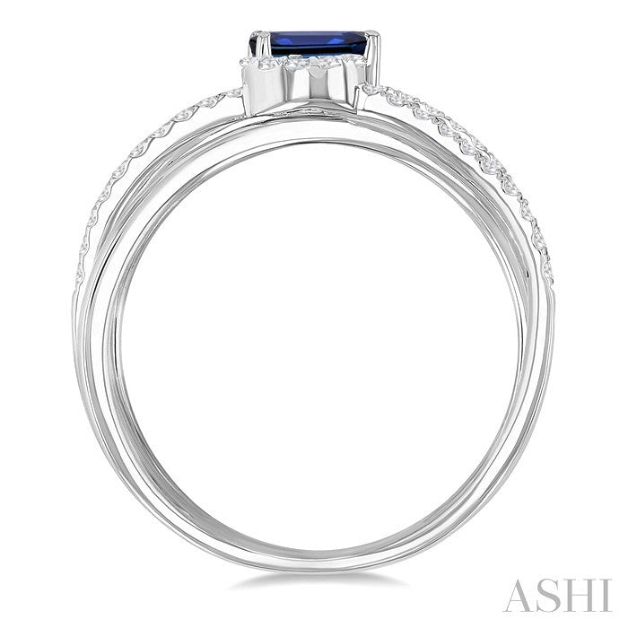 Criss Cross Gemstone & Lovebright Diamond Fashion Ring