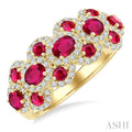 Oval Shape Gemstone & Halo Diamond Ring