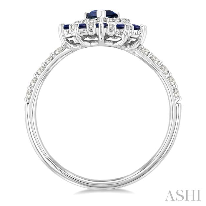 Pear Shape Gemstone & Halo Diamond Ring