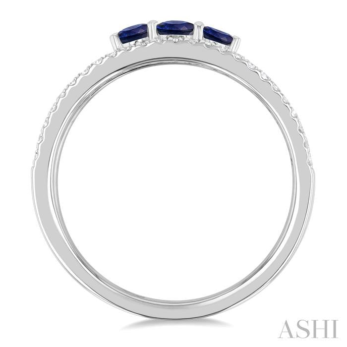 Round Shape Past Present & Future Gemstone & Diamond Layered Fashion Ring