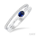 Oval Shape East-West Gemstone & Diamond Ring