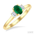 Oval Shape Gemstone & Diamond Ring