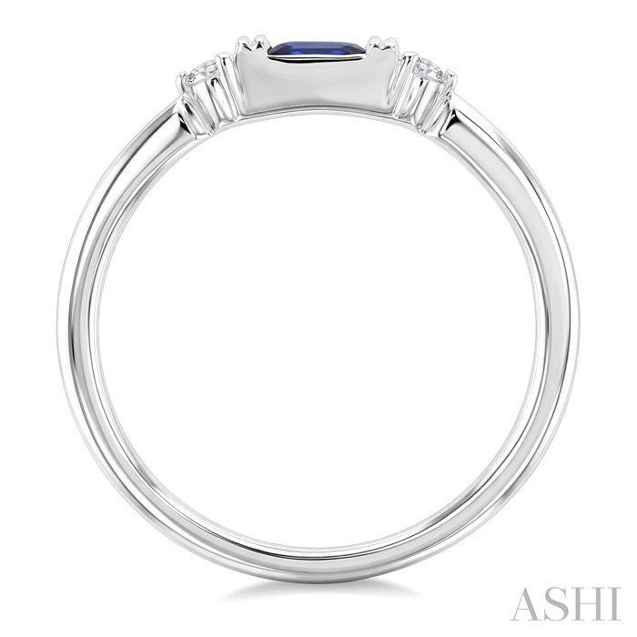 East-West Gemstone & Diamond Fashion Ring