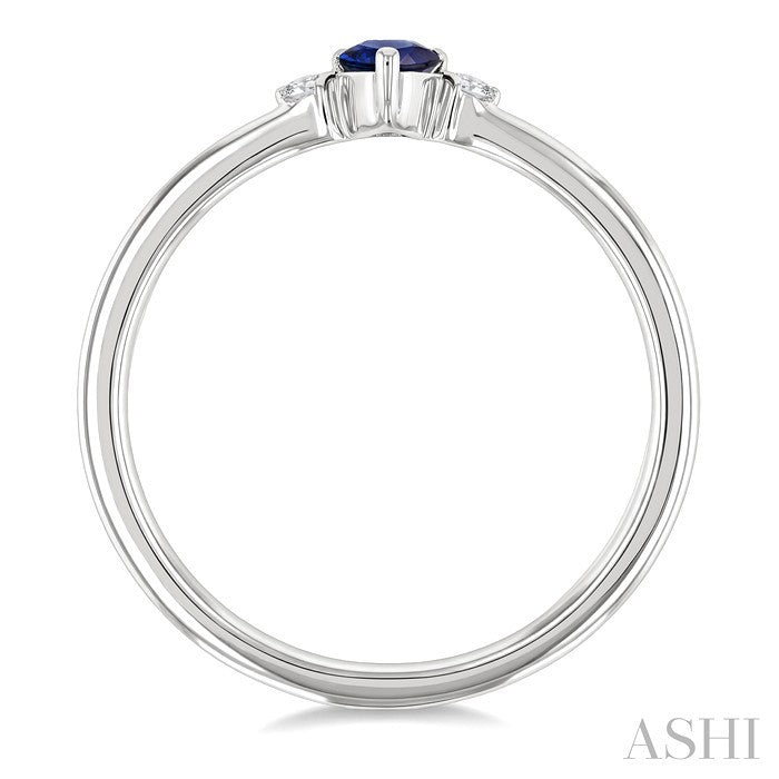 Pear Shape Gemstone & Petite Diamond Fashion Ring
