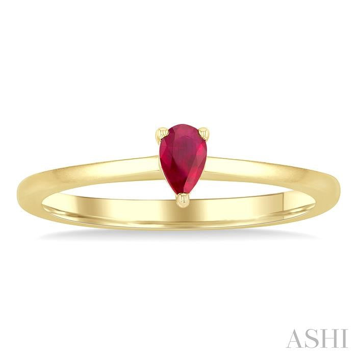 Pear Shape Gemstone Solitaire Ring