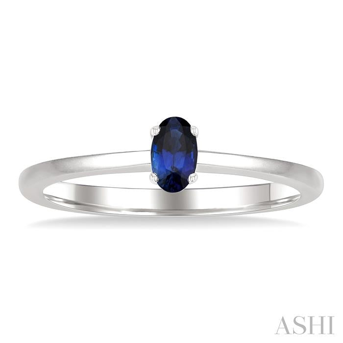 Oval Shape Gemstone Solitaire Ring