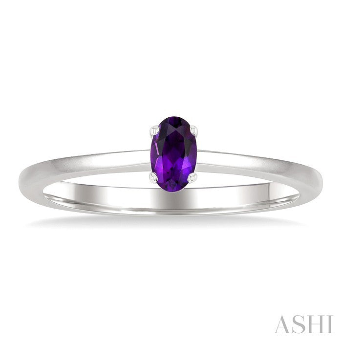 Oval Shape Gemstone Solitaire Ring