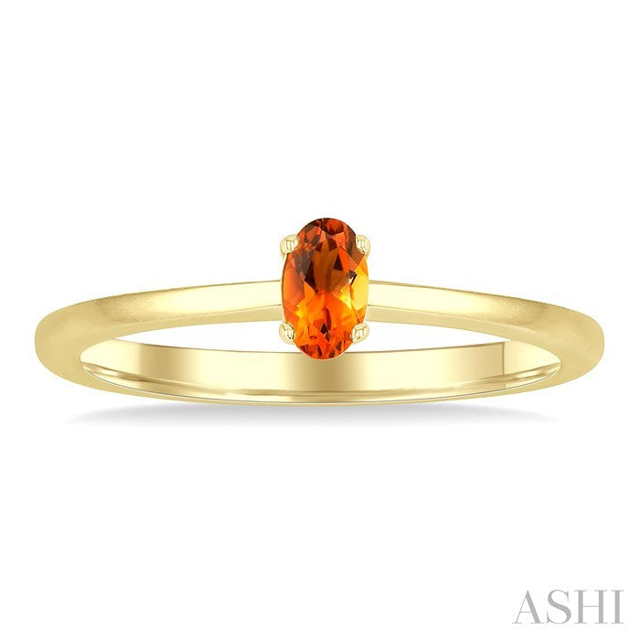 Oval Shape Gemstone Solitaire Ring