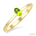 Oval Shape Gemstone Solitaire Ring